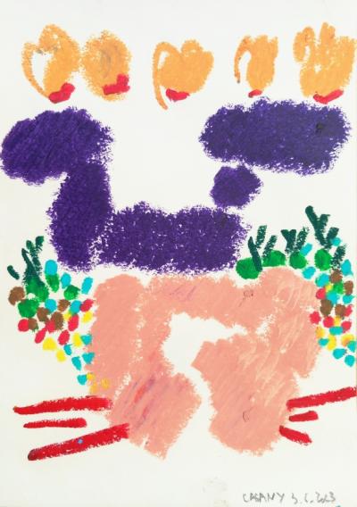 Pastel à l’huile sur papier A5 juin 2023 n° 1