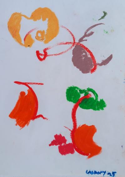 Pastel à l’huile sur papier A4 mars 2025 n° 1
