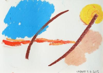 Pastel à l’huile sur papier A5 juin 2023 n° 3