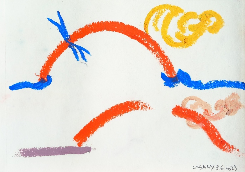 Pastel à l’huile sur papier A5 juin 2023 n° 2